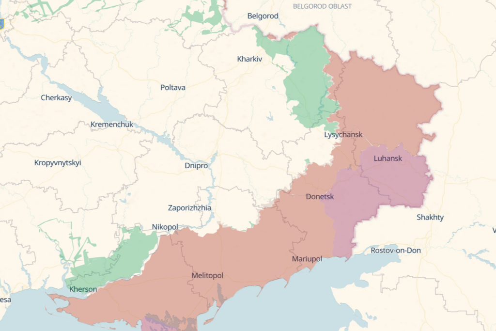 Frontline in Eastern Ukraine as of 23 March 2026. Map: DeepState