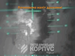 Russian armored vehicle struck by Ukrainian drone near Lyman, Donetsk Oblast. Screenshot from video: Third Army Corps, 6 March 2026