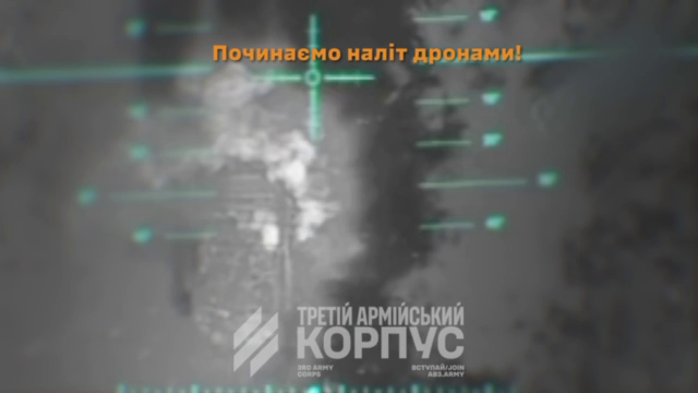 Russian armored vehicle struck by Ukrainian drone near Lyman, Donetsk Oblast. Screenshot from video: Third Army Corps, 6 March 2026