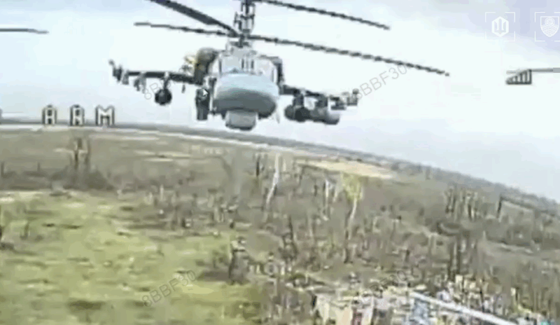 Russian Ka-52 helicopter seen by a Ukrainian FPV drone before strike. Screenshot from video: Magyar on Telegram