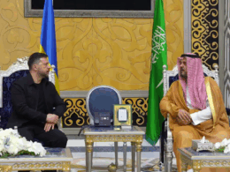 Ukrainian President Volodymyr Zelenskyy in Saudi Arabia, 26 March 2026. Screenshot from video: Zelenskyy on Telegram