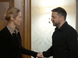 EU High Representative Kaja Kallas and Ukrainian President Volodymyr Zelenskyy in Kyiv, 31 March 2026. Screenshot from video: Volodymyr Zelenskyy on Telegram