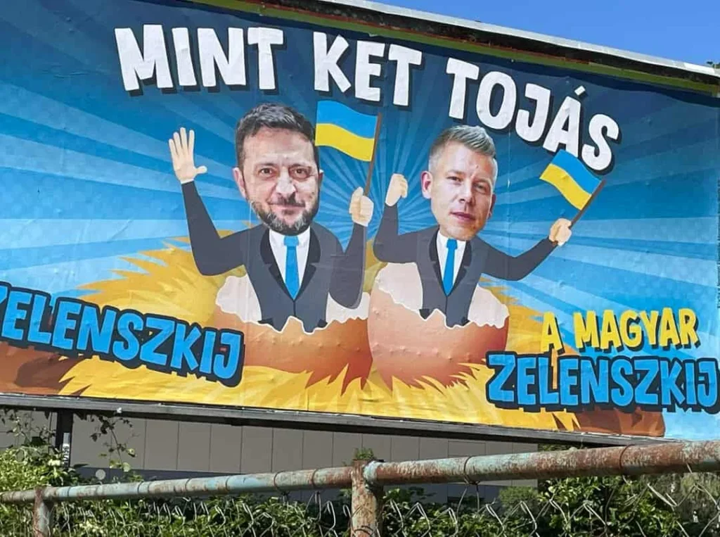 Orban elections Magyar Zelenskyy billboards posters