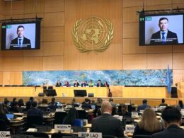 Ukraine’s Human Rights Commissioner Dmytro Lubinets addressing the UN Human Rights Council, 3 March 2026. Photo: Dmytro Lubinets