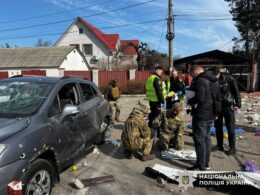 The aftermath of a Russian terrorist attack in Bucha. Source: National Police