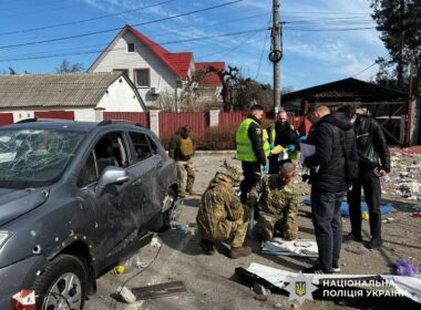The aftermath of a Russian terrorist attack in Bucha. Source: National Police