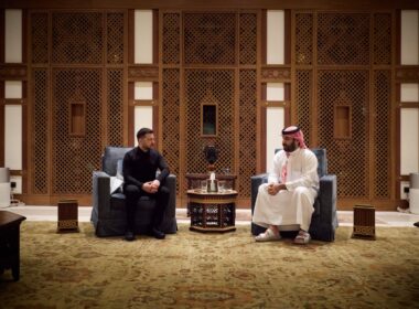 Ukrainian President Volodymyr Zelenskyy at a meeting with Crown Prince of Saudi Arabia Mohammed bin Salman Al Saud. Source: Zelenskiy