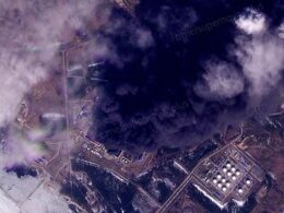 The ports of Ust-Luga and Primorsk following an attack by Ukrainian drones.