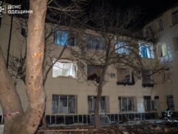 The aftermath of a Russian strike on Odesa on 28 March. Russia used over 60 drones. Source: DSNS