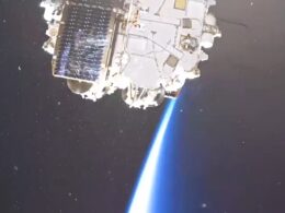 Video still from Bureau 1440's recent launch of 16 Rassvet satellites into low earth orbit