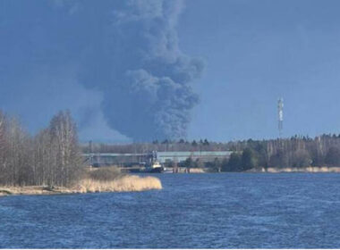 ukraine hits ust-luga primorsk third time five days — pace suggests kyiv trying destroy russia's baltic oil export ports beyond repair · post smoke rising above port near leningrad oblast