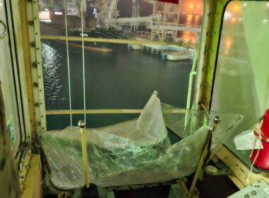 russia hit two grain-loaded ships under palau barbados flags odesa port overnight — grain bunker administrative buildings also damaged · post shattered glass inside vessel during russia's drone attack infrastructure
