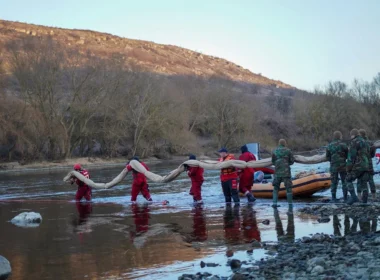 russia bombed ukraine's dam poisoned moldova's river — now claims ukraine did fuel truck · post romanian response team moldovan military personnel deploying absorbent booms dniester contain oil contamination caused