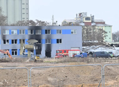 fourth suspect arrested arson attack czech factory made drones thermal optics ukraine · post burned-out building archer company pardubice czechia згорівша будівля компанії в чеському пардубіце фото ct24 police 20