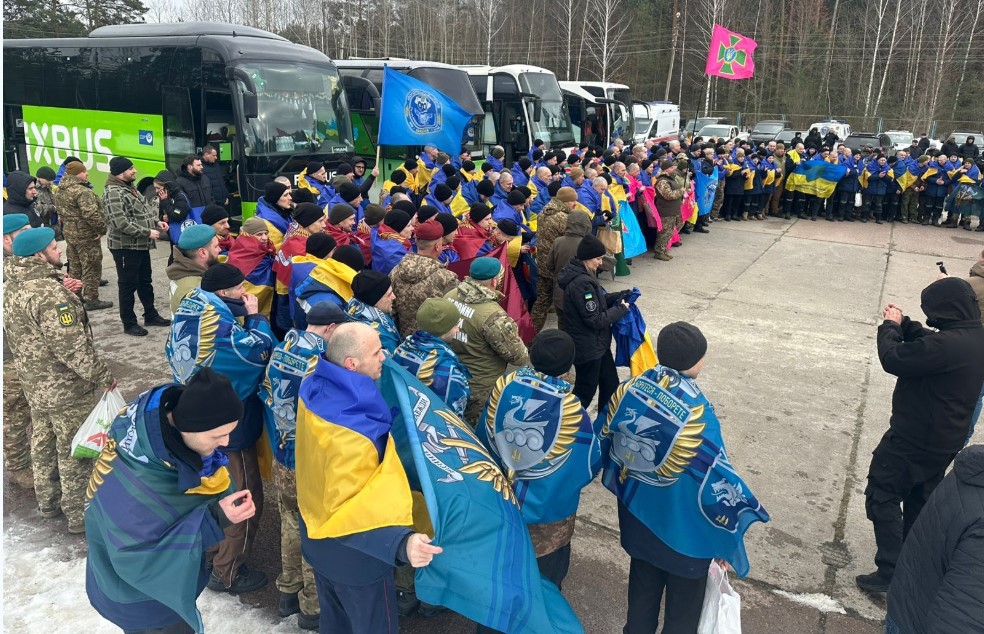 Ukrainian soldiers during the prisoner exchange between Kyiv and Moscow on 5 March 2026. Source: The Coordination Headquarters for the Treatment of Prisoners of War