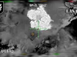 Ukrainian forces destroyed BM-21 Grad. Source: Screenshot