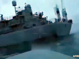 russia's black sea fleet fires ukraine once twice month otherwise does nothing — now moscow trying copy drones trapped · post ukrainian naval drone approaches russian warship armyinform український-морський-дрон-атакує-ворожий-корабель-у-чорному-морі-via-army-inform navy