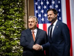 US Vice President JD Vance during a meeting wih Hungarian Prime Minister Viktor Orban on 7 April, 2026, in Budapest. Source: Viktor Orban
