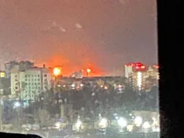 ukraine struck refinery 800 km inside russia — hit power plant keeping running · post glow fire lukoil-nizhegorodnefteorgsintez visible kstovo nizhny novgorod oblast following ukrainian drone strike 5 2026 пожежа-на-території-нпз-«лукойл»-last-night-у-кстово
