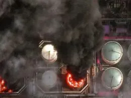 A Russian oil plant is burning. Source: Ukraine's Defense Ministry