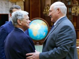 U.S. Special Envoy for Belarus John Coale meets self-proclaimed president Aliaksandr Lukashenka. Photo: BelTA
