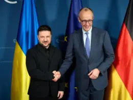 Ukrainian President Volodymyr Zelenskyy and German Chancellor Friedrich Merz