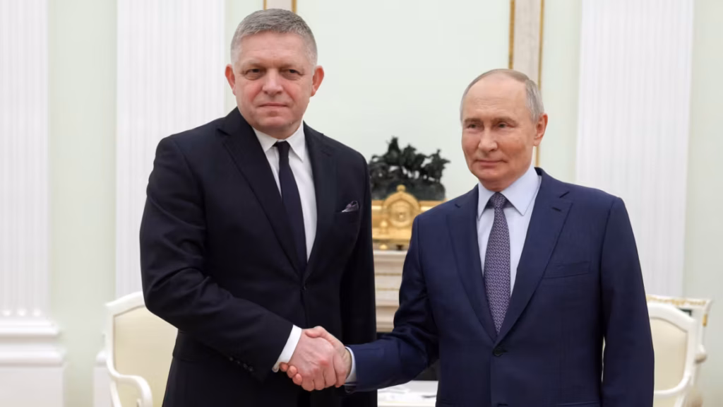 Slovak Prime Minister Robert Fico and Vladimir Putin at a meeting in Moscow in 2024. Photo: Sputnik