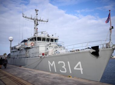 russia sank henichiesk 2022 ship bearing its name join ukraine's navy — cannot sail home yet · post dutch alkmaar-class countermeasure vessel zr ms makkum (m314) docked vlissingen netherlands 16