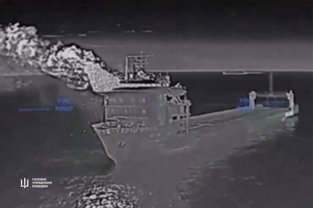 ukrainian intelligence called last russian railway ferry kerch strait still afloat — now it's out action too · post slavyanin fire after hur drone strike overnight 6 2026 667795266_1269138582064226_7153982447190295773_n ukraine