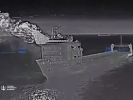 ukrainian intelligence called last russian railway ferry kerch strait still afloat — now it's out action too · post slavyanin fire after hur drone strike overnight 6 2026 667795266_1269138582064226_7153982447190295773_n ukraine