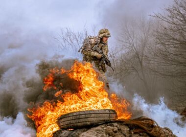 A Ukrainian soldier with a rifle. Source: The General Staff