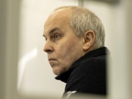 Nestor Shufrych, Ukraine MP from banned pro-Russian party, at Kyiv Court of Appeal hearing on March 4, 2026 in treason case