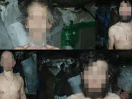 Ukrainian troops of the 14th Separate Mechanized Brigade, showing their deteriorated physical condition after days without adequate food and water at a frontline position near Kupiansk. 23 April 2026. Photos: social media via Suspilne