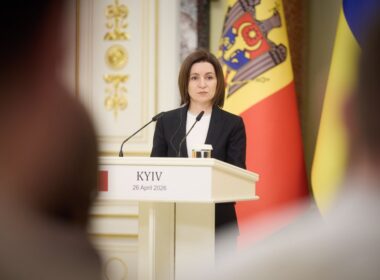 Moldovan President Maia Sandu in Kyiv on the anniversary of the Chernobyl nuclear disaster, 26 April 2026. Photo: Ukrainian President's Office