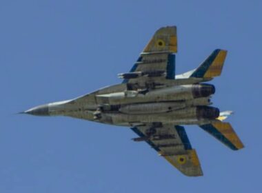 A Ukrainian air force MiG-29 carrying GBU-39s.