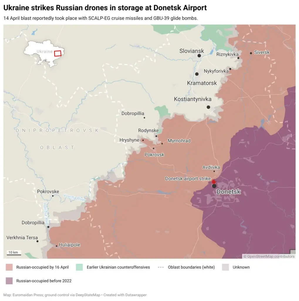 Ukraine strikes Donetsk airport drones 