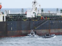sweden finds 12 km oil slick east gotland — boards sanctioned shadow fleet tanker · post swedish coast guard police vessels boarding flora 1 baltic sea 3 2026 bordning av