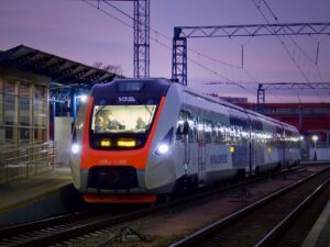 a ukrainian made diesel train of ukrzaliznytsia