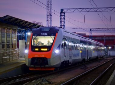 a ukrainian made diesel train of ukrzaliznytsia