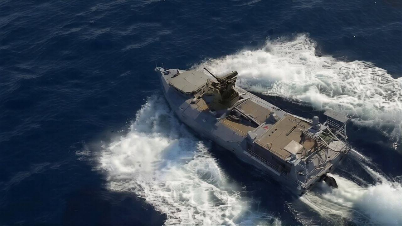 Ukraine sea drone USV machine gun naval