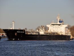 russian shadow fleet's tanker hit ukrainian sea drones waited at-sea oil rendezvous off russia's black coast · post marquise under one its previous names seaways cape horn 2022 vesselfinder old