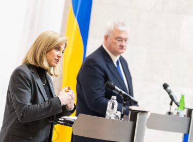 Austrian Foreign Minister Beate Meinl-Reisinger at a joint press conference with her Ukrainian counterpart Andrii Sybiha (March 2025). Photo: Bundesministerium für europäische und internationale Angelegenheiten / Michael Gruber