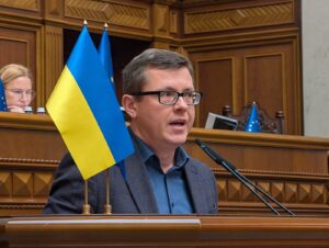 servant of the people mp pavlo frolov speaking at verkhovna rada