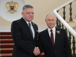 pro-russian fico complains latvia lithuania blocked flight moscow putin's 9 parade · post slovak prime minister robert meets russian president vladimir putin 2025 alexey nikolskiy/ria novosti last met has presented