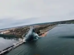 Russian occupying forces struck the Pechenehy Dam in Kharkiv Oblast with six guided aerial bombs