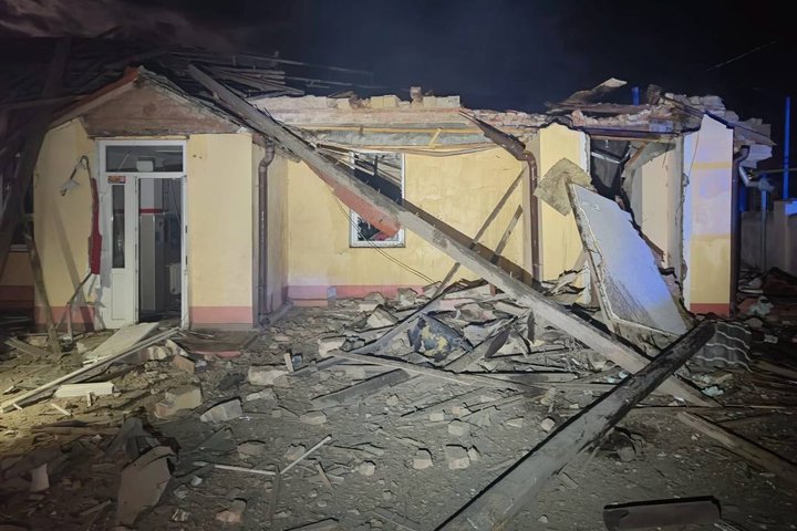 Hospital damaged as a result of a Russian attack on Izmail. Photo: Izmail District Military Administration.