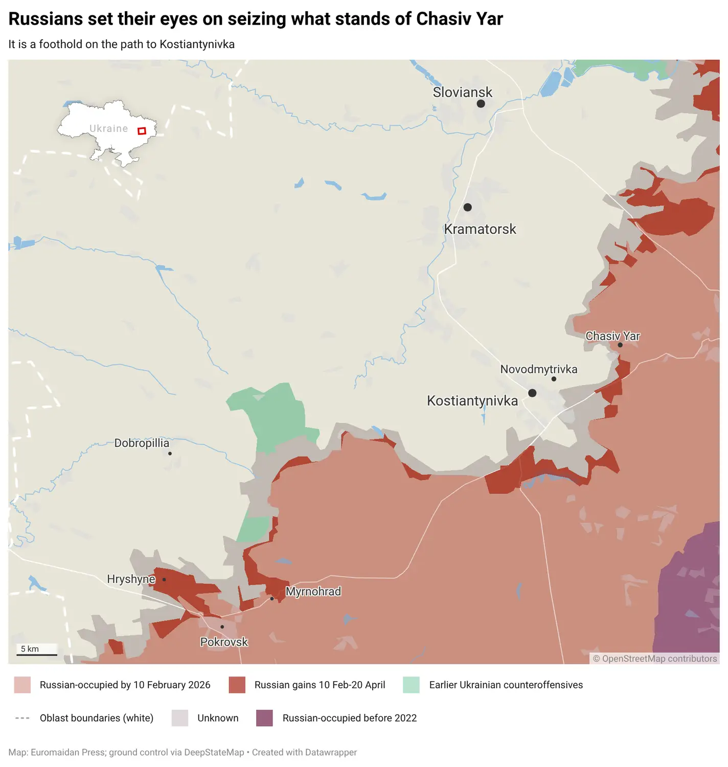 Kostiantynivka Chasiv Yar Russian attacks