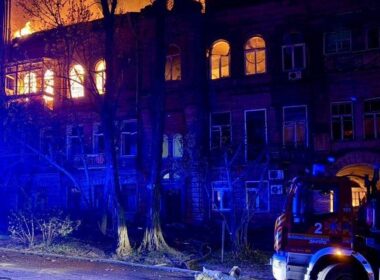 how russia killed 16 ukrainian civilians overnight — even ukraine intercepted 95% its missiles drones (updated) · post fire truck responds blaze historic building struck russian attack dnipro 2026 least