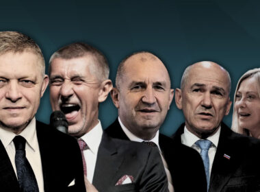 politico fico first line orbán's disruptor crown — brussels has four more leaders worry about · post left right slovak pm robert czech andrej babiš bulgaria's rumen radev slovenia's former