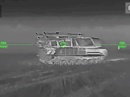 Russian Buk-M1 air defense system as seen by Ukrainian drone before strike. Screenshot from video: Robert "Magyar" Brovdi on Telegram